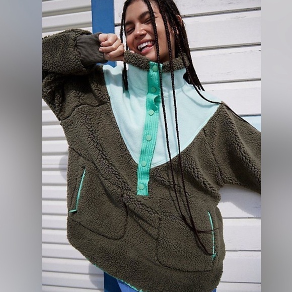 Free People Free to Rise Fleece Quarter Zip Pull Over - Picture 1 of 13